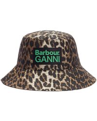 BARBOUR X GANNI - Leopard Print Sports Hat - Lyst