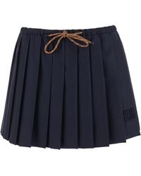 Miu Miu - Wool Mini Skirt - Lyst