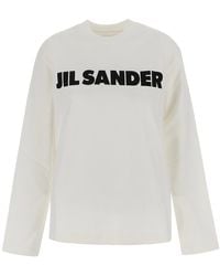 Jil Sander - Long Sleeves Cotton T-shirt - Lyst