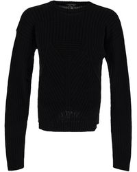 Rick Owens - Megarib Cotton Knit Round Neck Sweater - Lyst