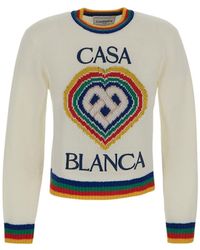 CASABLANCA - Wool Logo Knitwear - Lyst