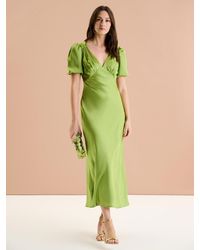 OMNES - Rosie Ruched Puff Sleeve Dress - Lyst