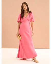 OMNES - Rosie Ruched Puff Sleeve Dress - Lyst
