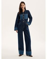 OMNES - Diya Contrast Denim Jumpsuit - Lyst