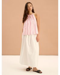 OMNES - Darcie Drop Waist Full Midi Skirt - Lyst