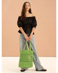 OMNES - Ola Shirred Detail Short Sleeve Top - Lyst