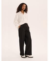 OMNES - Candy Pleat Front Straight Leg Trouser - Lyst