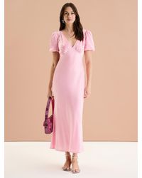 OMNES - Rosie Ruched Puff Sleeve Dress - Lyst
