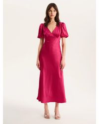 OMNES - Rosie Ruched Puff Sleeve Bridesmaid Dress - Lyst