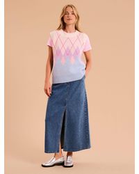 OMNES - Bobbi Fluffy Argyle Vest - Lyst