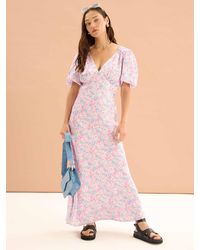 OMNES - Rosie Ruched Puff Sleeve Dress - Lyst
