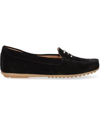 Damen Schuhe Absätze Schuhe mit flachen und mittelhohen Absätzen Notre-v Gummi Loafer 379-9 in Schwarz 