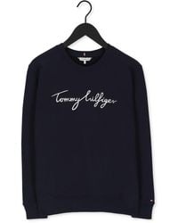 Tommy Hilfiger Pullover Regular Graphic C-nk Sweatshirt - Blau