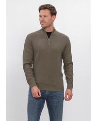 Profuomo - Herren Pullover & Cardigans Pullover Half Zip Twinkle Slub Structure - Lyst