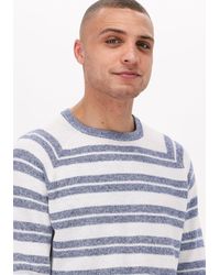 Scotch & Soda - Pullover Structured Knit Linen-blend Crewneck Pullover Blau/weiß - Lyst