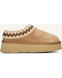 Mou - Damen Hausschuhe Platform Clog Suede Leather St - Lyst