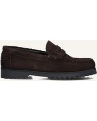 Les Deux - Herren Slipper Hairy Suede Loafer - Lyst