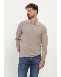 Profuomo - Herren Pullover & Cardigans Polo Half Zip Ls Luxury Basic - Lyst
