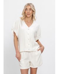 Object - Damen Tops & T-Shirts Objframe 2/4 V-Neck Re Top - Lyst