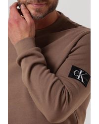 Calvin Klein - Sweatshirt Monologo Badge Waffle Ls Tee Herren - Lyst