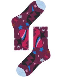 Happy Socks Weiße Socken Hysteria Viola Ankle Sock - Lila