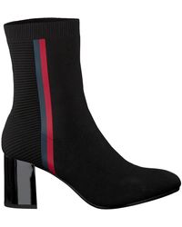 Tommy Hilfiger Zwarte Enkellaarsjes Knitted Heeled Boot