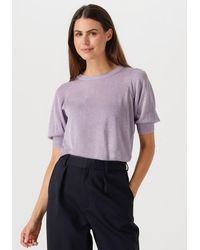 Minus - Damen Tops & T-Shirts Liva Puff Sleeve Metallic Knit Pullover - Lyst
