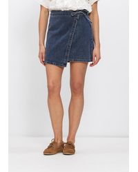 Object - Damen Röcke Objrosie Mw Denim Short Wrap Skirt - Lyst