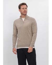 Profuomo - Herren Pullover & Cardigans Half Zip Luxury Basic - Lyst