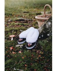 ONAIE White Silver Sheepskin Slippers - Multicolour