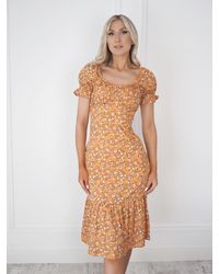 Ontrend - Heather Ditsy Floral Print Midi Dress - Lyst