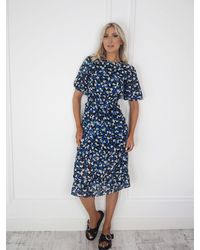 Ontrend - Tara Floral Print Midi Dress - Lyst