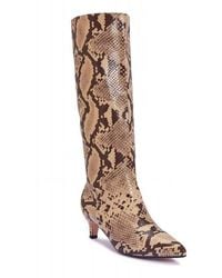 Vero Moda Snakeskin Knee-high Boots - Natural