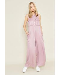 Native Youth Dora Loose Fit Jumpsuit With Collar - Purple