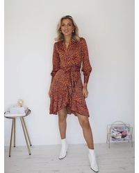 Ontrend - Leopard Print Wrap Dress - Lyst