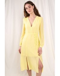 Glamorous Summer V-neck Wrap Dress - Yellow