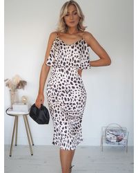 Ontrend - Leopard Satin Slip Dress - Lyst
