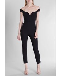 off the shoulder fitted jumpsuit