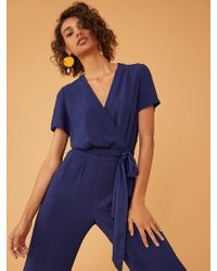 Diane von Furstenberg New Purdy Wrap Jumpsuit - Blue