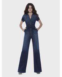 Alice + Olivia Gorgeous Wide Leg Jumpsuit - Blue