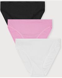 Organic Basics - Core Rib High-Leg Briefs 3-Pack Petal - Lyst