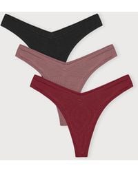 Organic Basics - Flex Thong 3-Pack Cranberry Rose Wood - Lyst