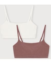 Organic Basics - Flex Bralette 2-Pack Off Rose Wood - Lyst