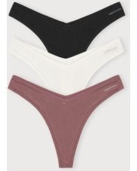 Organic Basics - Flex Thong 3-Pack Off Rose Wood - Lyst