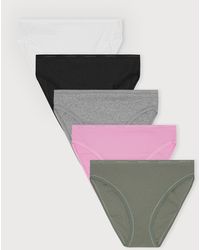 Organic Basics - Core Rib High-Leg Briefs 5-Pack Melange Petal Seaweed - Lyst