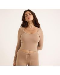 Organic Basics - Everyday Scoop Neck Long Sleeve Tee - Lyst