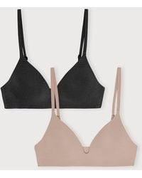 Organic Basics - Core Wireless Plunge Bra 2-Pack Hazelnut - Lyst