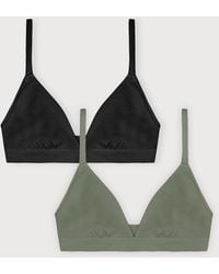 Organic Basics - Flex Triangle Bralette 2-Pack Seaweed - Lyst
