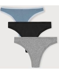 Organic Basics - Core Thong 3-Pack Steel Melange - Lyst