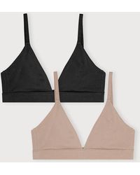 Organic Basics - Core Triangle Bralette 2-Pack Hazelnut - Lyst